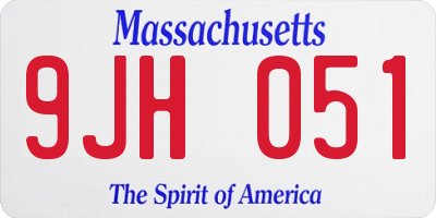 MA license plate 9JH051