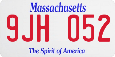 MA license plate 9JH052