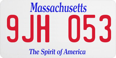 MA license plate 9JH053