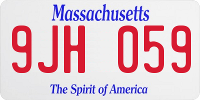 MA license plate 9JH059