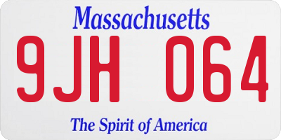 MA license plate 9JH064