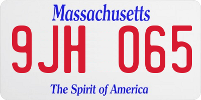 MA license plate 9JH065