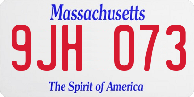 MA license plate 9JH073