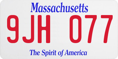 MA license plate 9JH077
