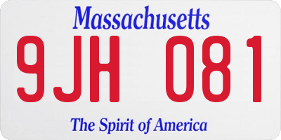 MA license plate 9JH081