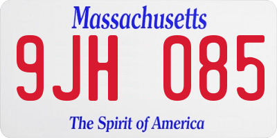 MA license plate 9JH085