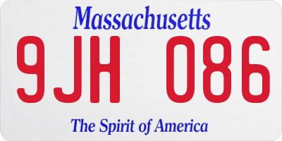 MA license plate 9JH086