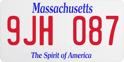 MA license plate 9JH087