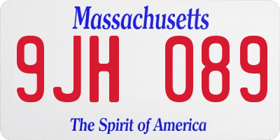 MA license plate 9JH089