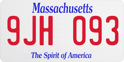 MA license plate 9JH093
