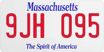 MA license plate 9JH095