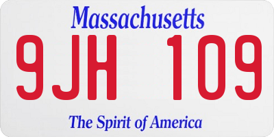 MA license plate 9JH109
