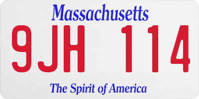 MA license plate 9JH114