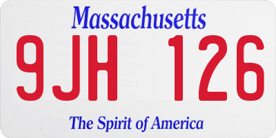 MA license plate 9JH126