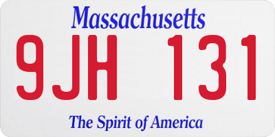 MA license plate 9JH131