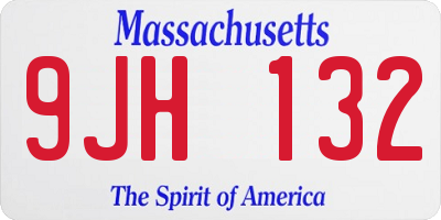 MA license plate 9JH132