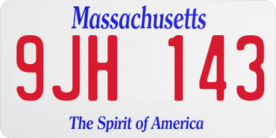 MA license plate 9JH143