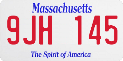 MA license plate 9JH145