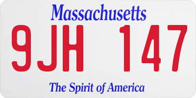 MA license plate 9JH147