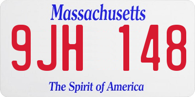 MA license plate 9JH148