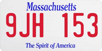 MA license plate 9JH153