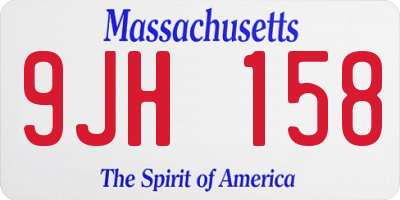 MA license plate 9JH158