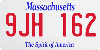 MA license plate 9JH162