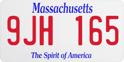 MA license plate 9JH165