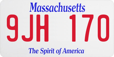MA license plate 9JH170