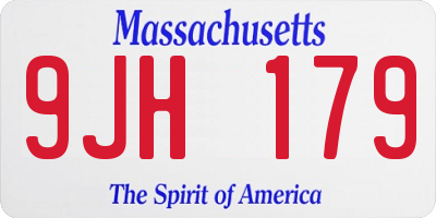 MA license plate 9JH179