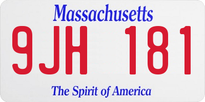 MA license plate 9JH181