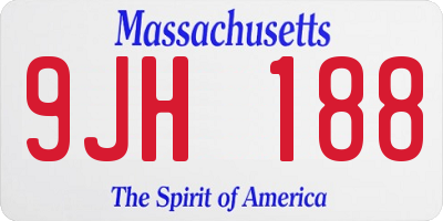 MA license plate 9JH188