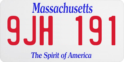 MA license plate 9JH191