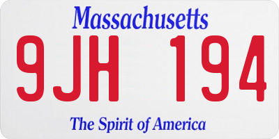 MA license plate 9JH194