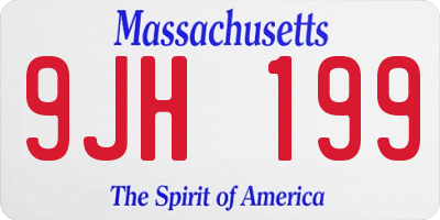 MA license plate 9JH199