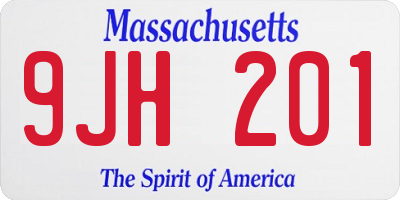 MA license plate 9JH201