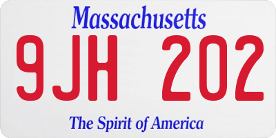 MA license plate 9JH202