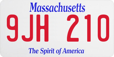 MA license plate 9JH210