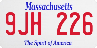 MA license plate 9JH226