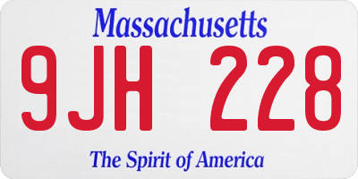 MA license plate 9JH228