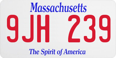 MA license plate 9JH239