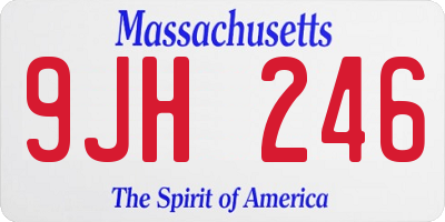 MA license plate 9JH246