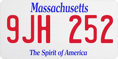 MA license plate 9JH252