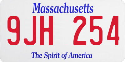 MA license plate 9JH254