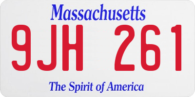 MA license plate 9JH261