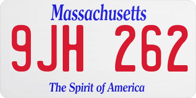MA license plate 9JH262