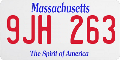 MA license plate 9JH263