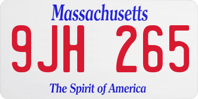 MA license plate 9JH265