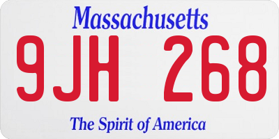 MA license plate 9JH268