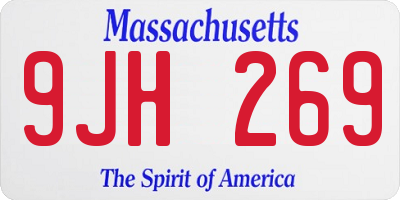 MA license plate 9JH269